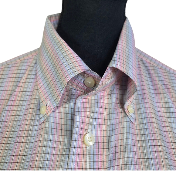 Gant Men's Bleeker Poplin Regular Fit Burton Down Checkered Shirt Size L - Picture 2 of 9